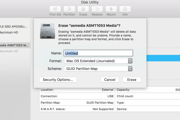 reformat external hard drive for mac